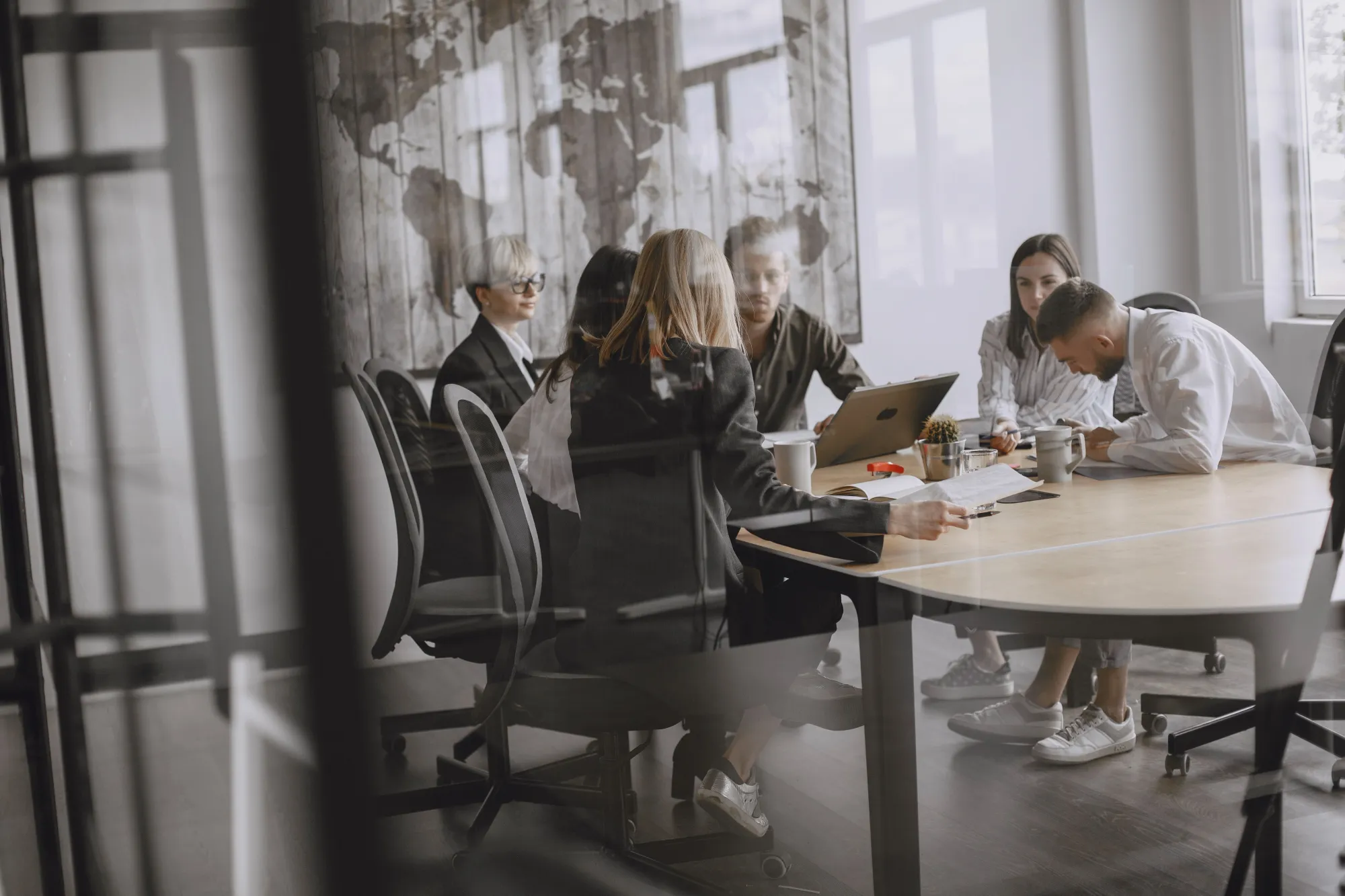 David Crowley Insurance Services commercial insurance meeting in a professional office